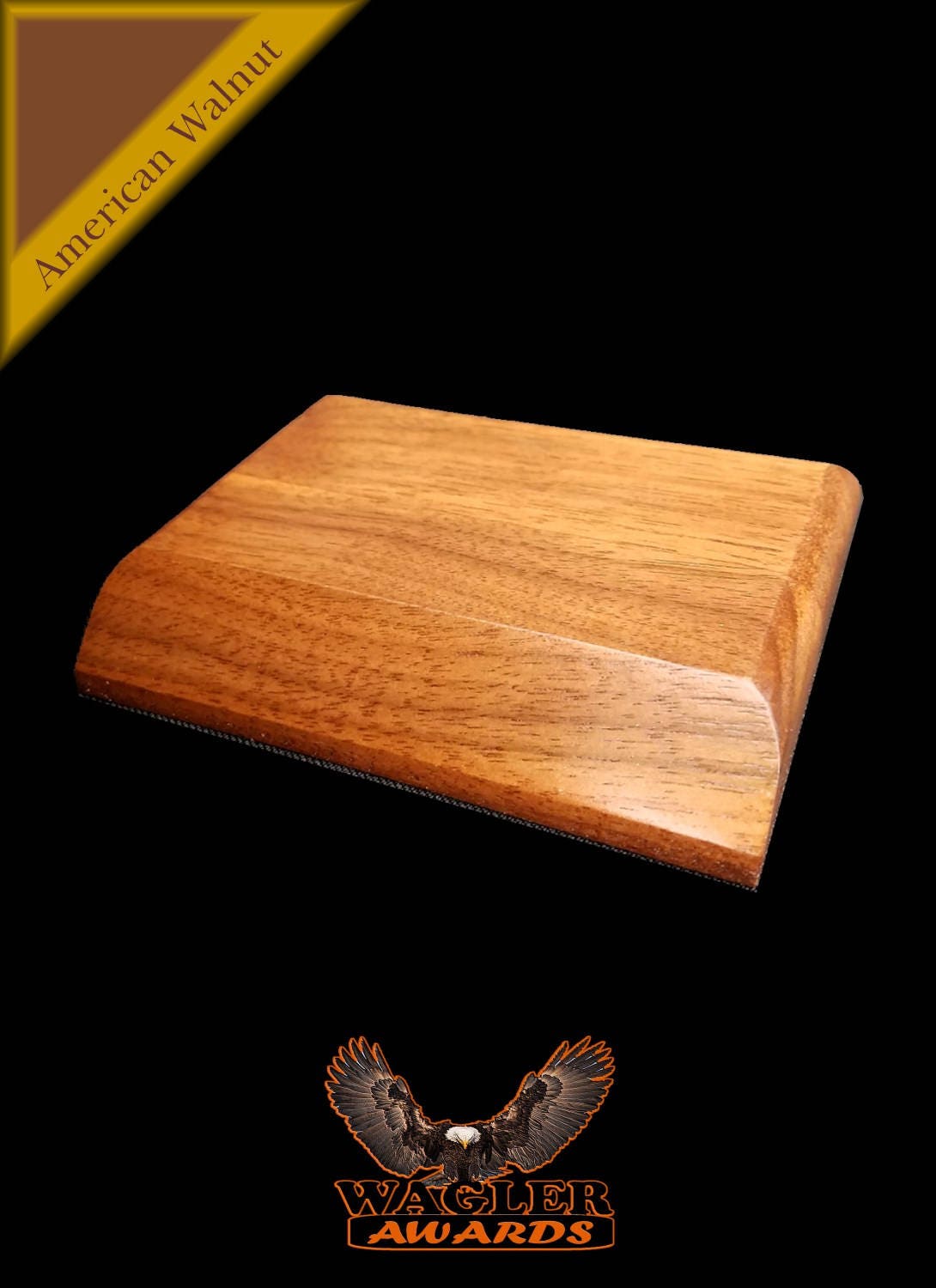 Slant Front Walnut Wood Trophy Award Base 6x 4x
