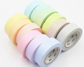 Sample Set - washi tape MT 2016 spring collection set of 12 basic soft colors 60cm each <MT101>