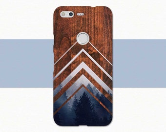 Wood Google Pixel Case, Geometric Pixel Case, Wood Pixel XL Case, Chevron Pixel XL Case, Google Pixel Cover, Geometric Phone Case, Blue