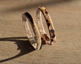Leather Bracelet animal print-zebra or Leopard