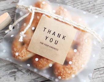 100 Polka Dot Translucent Cello Bags - 3 Different Sizes - Cookie Bags - Candy Bags - Party Bags - Wedding Favors - Food Sample Bags