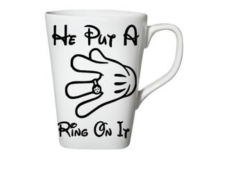 Disney Engagement Mug, He Put A Ring On It Mug, Disney Coffee Mug