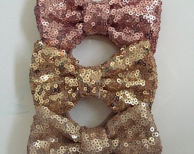 Sequin Bows {Set of 3 Sequin bows} fabric hair bow or bow tie. Please note your 3 color choices in the notes section when checking out.
