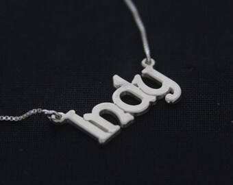 Silver name necklace / Indy Necklace / Any Name / Silver Name Plate / Personalized name necklace / Necklaces / Name / Name Jewelry