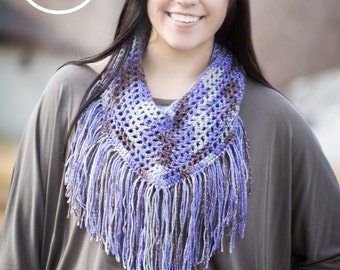 Women's purple infinity scarf - Multi color