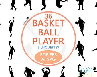 Basketball Player Svg Files, Basketball Player Silhouettes, Basketball Svg, Basketball Clipart, Basketball Sign, Sportsman Clipart, Eps File
