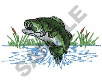 Jumping Bass - Machine Embroidery Design