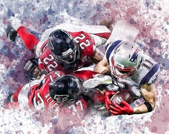 Julian Edelman New England Patriots Super Bowl 51 Catch Poster 19" W x 13" H Poster