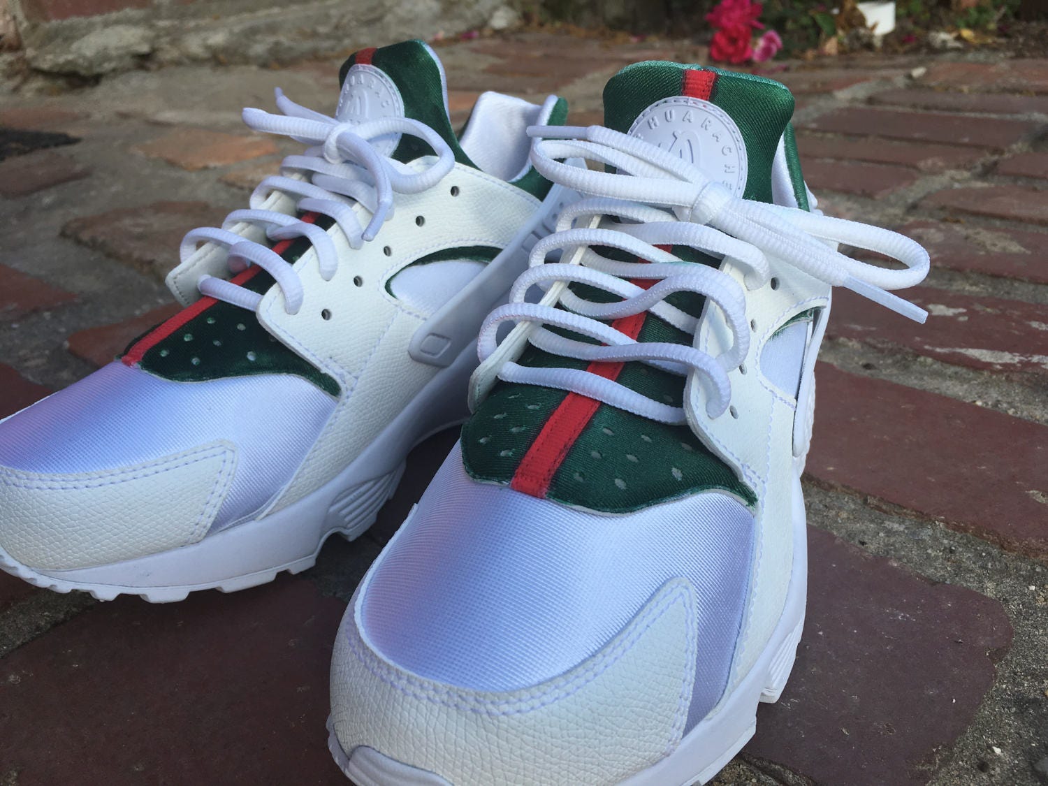  Custom  White Nike  GUCCI Huaraches 