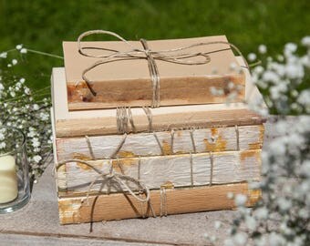 Set of 5 Unbound Books for Shabby Chic Wedding Decor, Vintage Home Decor, Uncovered Book, Modern Farmhouse, Rustic Wedding, Distressed Books