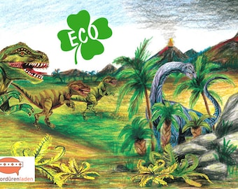 ECO kids trim: prehistoric Dinos-borders for kids, dinosaurs, border for allergy sufferers, wall border, nonwoven, wall trims