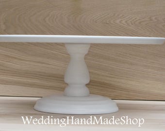 Custom Cake Stand, 12" Wedding, Bridal, white Birthday Wedding cake stand for a Large cake stand Shebby White cake stand Cupcake Display