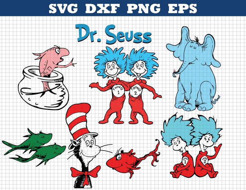 Download Dr Seuss Svg,The Cat in the Hat,Dr. Seuss Svg,Thing 1 ...