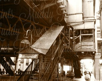 Chicago Streets Photography Printable Download-Industrial Decor-Wall Decor-Scrapbook Paper-Man Cave-Digital File-Collage Supply-Stock Photo