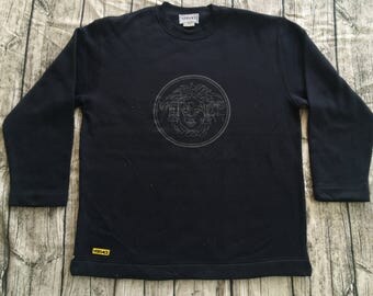 Vintage VERSACE INTENSIVE MEDUSA Logo Made In Italy Sweatshirt Couture Paris Tee