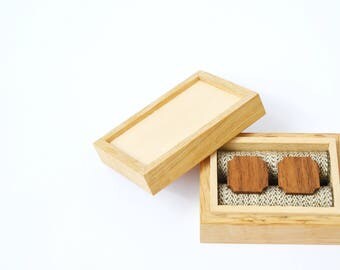 wooden cufflinks "FILIP" american walnut -handmade