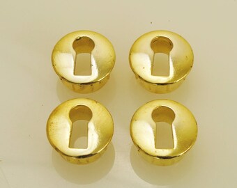 Solid Brass Keyhole Escutcheon 4 Pieces