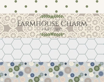 Farmhouse Style Paper, Farmhouse Scrapbook, Farmhouse Digital, Shabby Chic Digital Paper, Rustic Digital Paper