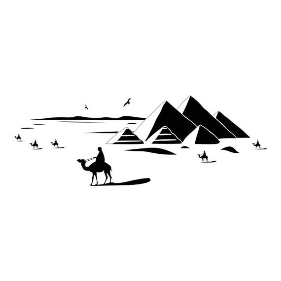 Egypt Camel Pyramid Graphics SVG Dxf EPS Png Cdr Ai Pdf Vector Art ...