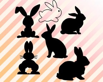 Bunny Svg, Rabbit Svg, Bunnies dxf, eps, clipart png files, Rabbits Vector and clip art files. Bunny clip art, bunny cut file, png, vector.