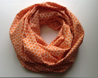 Polka Dot Infinity Scarf - Orange
