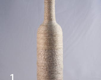 Skinny Twine Wrapped Wine Bottle