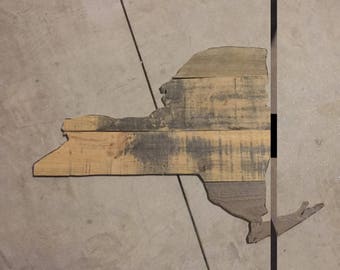 Reclaimed Wood New York State Sign
