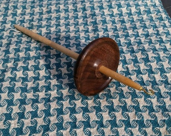 Hand turned Black Walnut drop spindle whorl