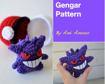 Gengar Pattern Amigurumi Pokemon Pattern crochet PDF