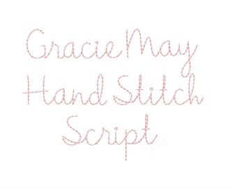 1.5" Gracie Handstitch Script Machine Embroidery Font Hand Stitch Monogram Instant Download BX PES