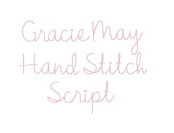 1.5 Gracie Handstitch Script Machine Embroidery Font