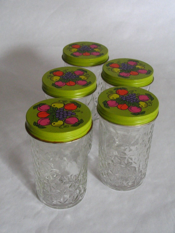 Vintage Ball Quilted Crystal Jelly JarFruit Twist Off Lid
