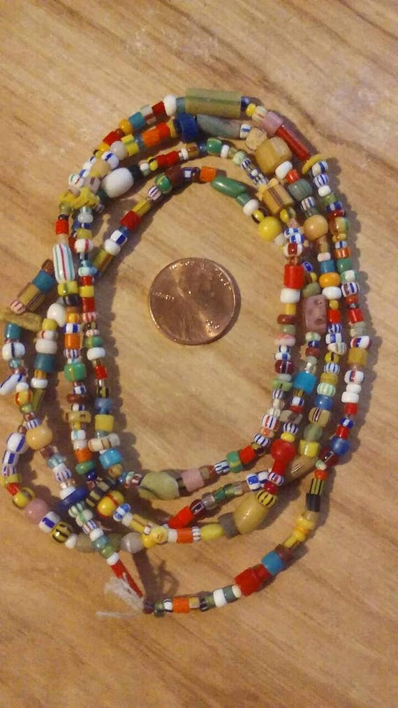 Items Similar To Vintage Glass Bead Necklace Vintage Hippie Love Beads