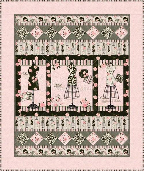 Mademoiselle Quilt Top Kit Cotton Fabric Quilt Kit TopDress