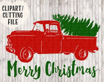 Christmas truck svg, Merry Christmas svg, Christmas tree svg, Christmas svg designs, Christmas svg files, vintage truck svg, vinyl art
