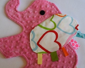 Sweet Heart Elephant Blanket Sensory Lovey - Icing On The Cupcake