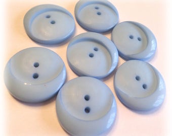 7 Blue Vintage Buttons Baby Blue Buttons 1 Inch
