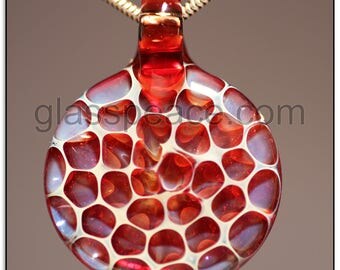 Glass Honeycomb Pendant lampwork focal bead - Glass Peace glass jewelry
