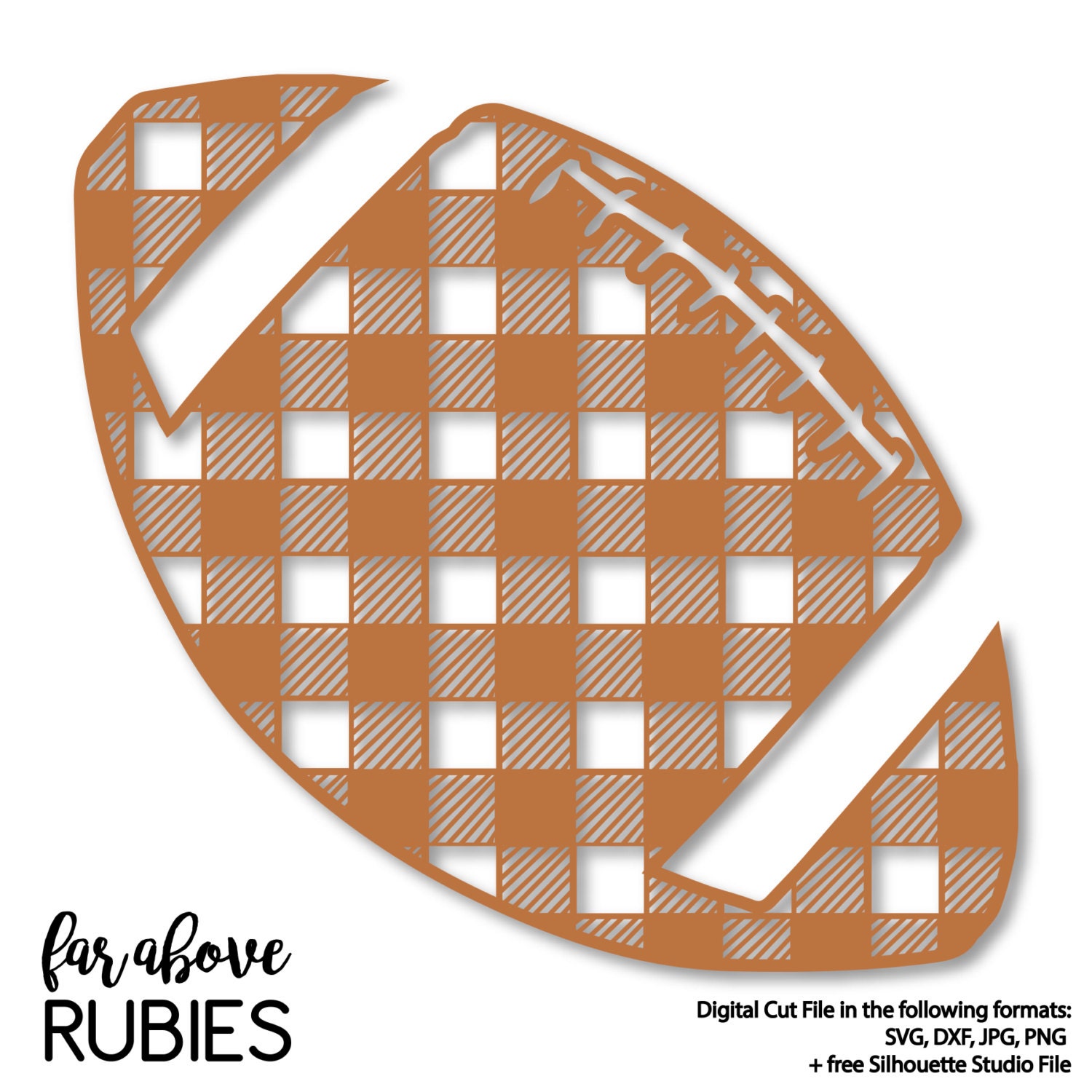 Buffalo Plaid Pattern Football SVG DXF png jpg digital