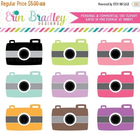50% OFF SALE Camera Clip Art Clipart Photography Graphics for Personal & Commercial Use Instant Download Il_570xn