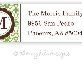Covington (green) return address labels - set of 75
