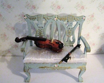 Dollhouse violin, violin, , music, fiddle, dollhouse fiddle, dollhouse miniature, twelfth scale, dollhouse music room