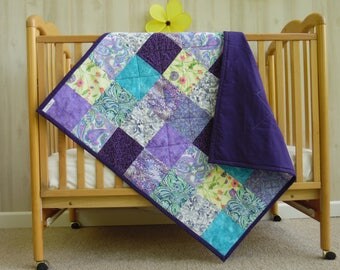 Handmade Baby Quilt - Modern Crib Quilt - Baby Girl Quilt - Patchwork Quilt - Toddler Quilt - Girls Crib Bedding - Girl Nursery Bedding