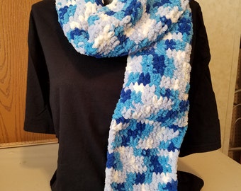 Bright Blues Variegated Baby Blanket Yarn Scarf