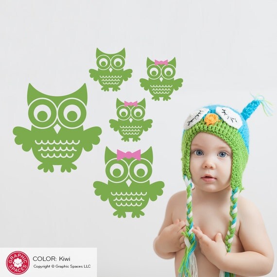 Owl Wall Decals Woodland Animal Baby Nursery Theme Kids Room
