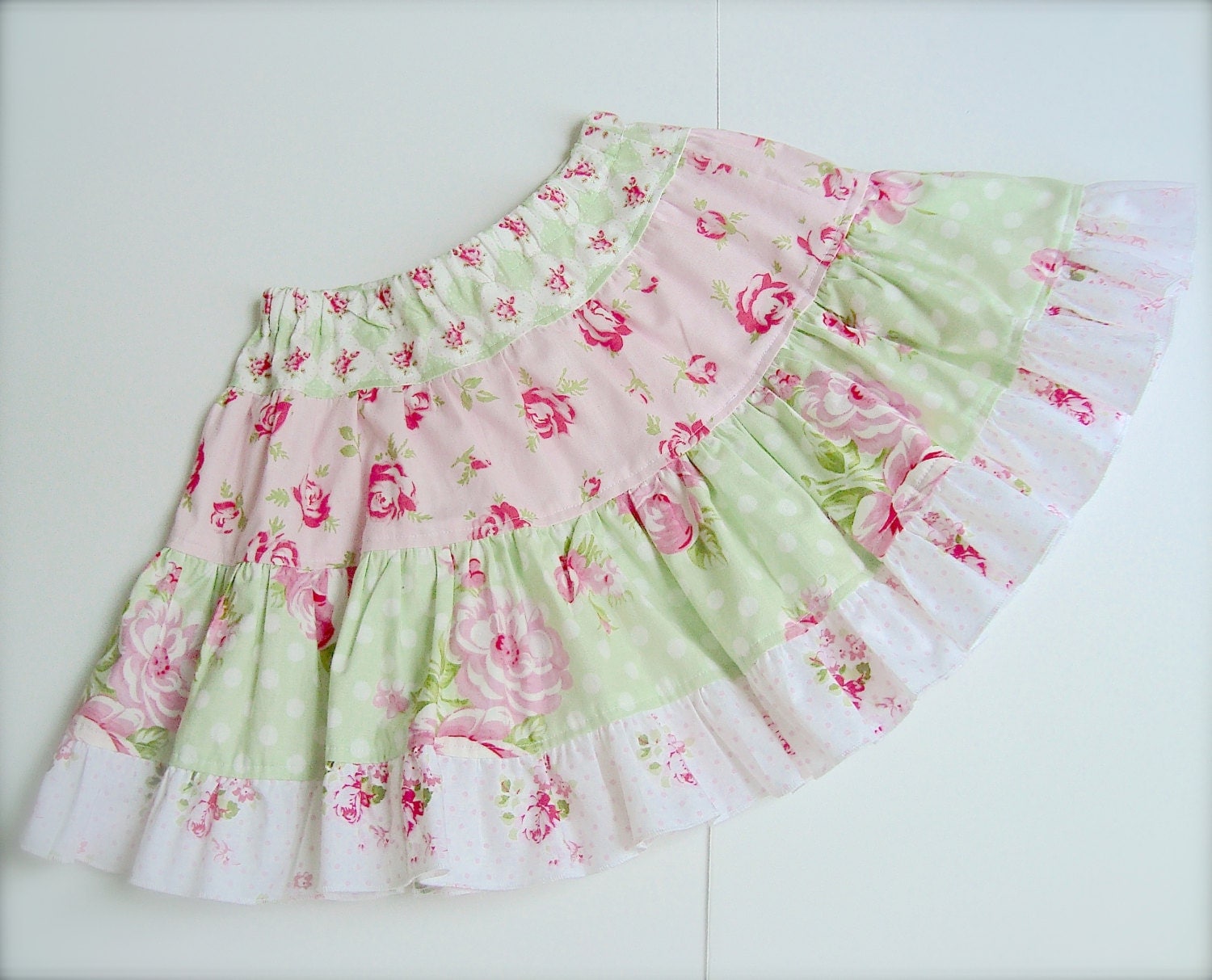 Girls Tiered Ruffle Boutique Twirl Skirt PDF Pattern ODELIA E