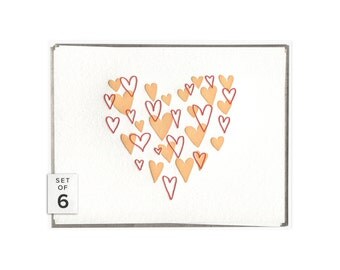 Heart of Hearts letterpress card - set of six