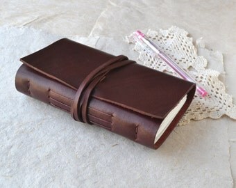 Burgundy Leather Journal - A Fat Little Leather Book for your Adventures