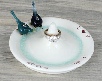 wedding ring holder, engagement ring dish, engagement ring holder