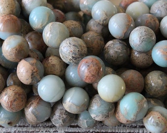 8mm African Opal Round Gemstone Mala Beads - Jewelry Making - 8mm Round Gemstone (108 beads or 8 or 16 Inch Strand) Choose Amount